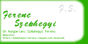 ferenc szephegyi business card